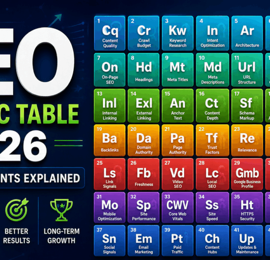 SEO Periodic Table 2025 All 44 Elements Explained SEO Periodic Table 2025 All 44 Elements Explained